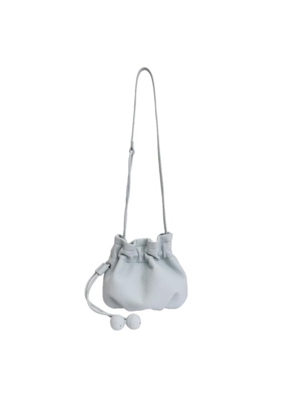 Vegan Leather Bucket Bag Drawstring Crossbody Shoulder Purse Soft Cloud